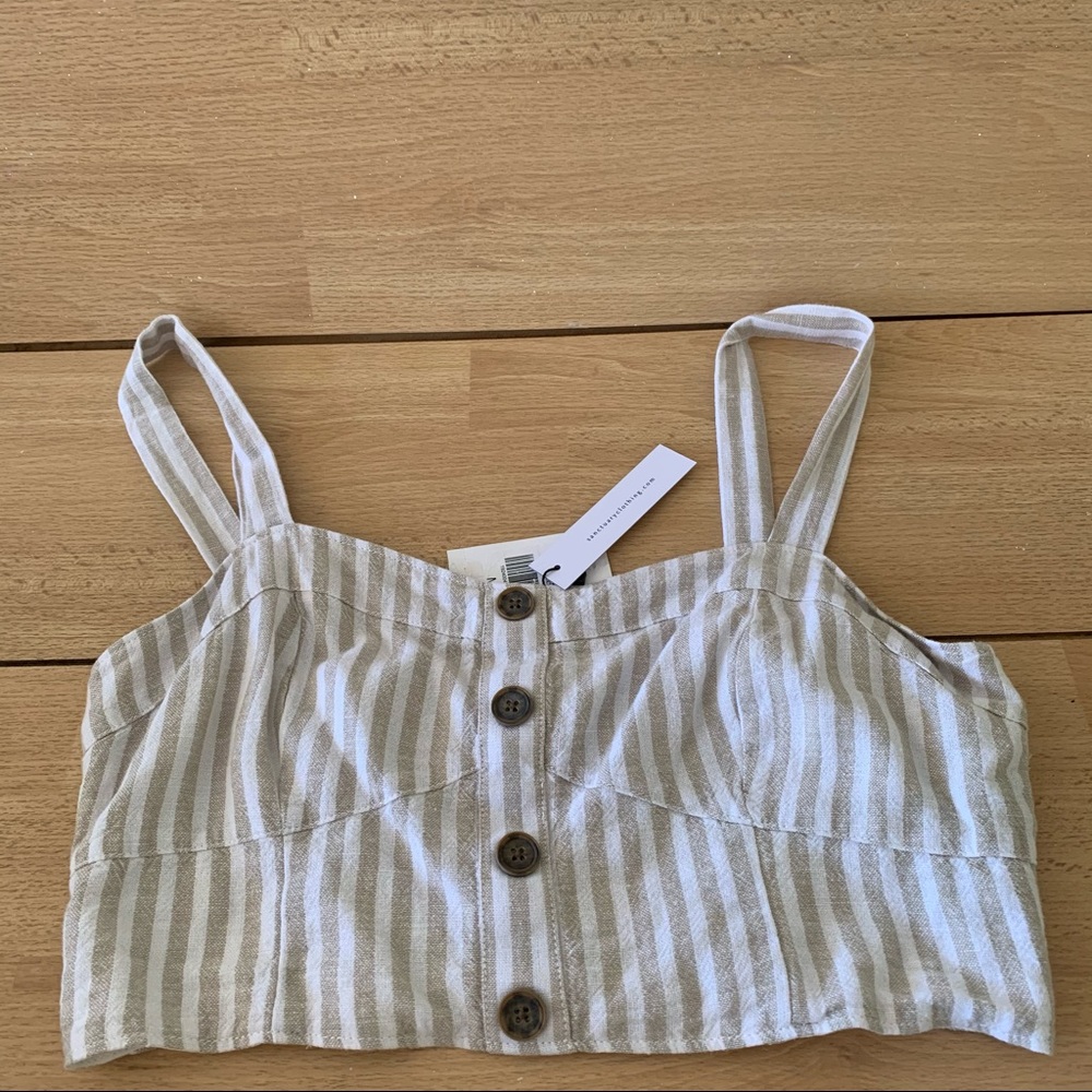 Sanctuary strip crop top with straps